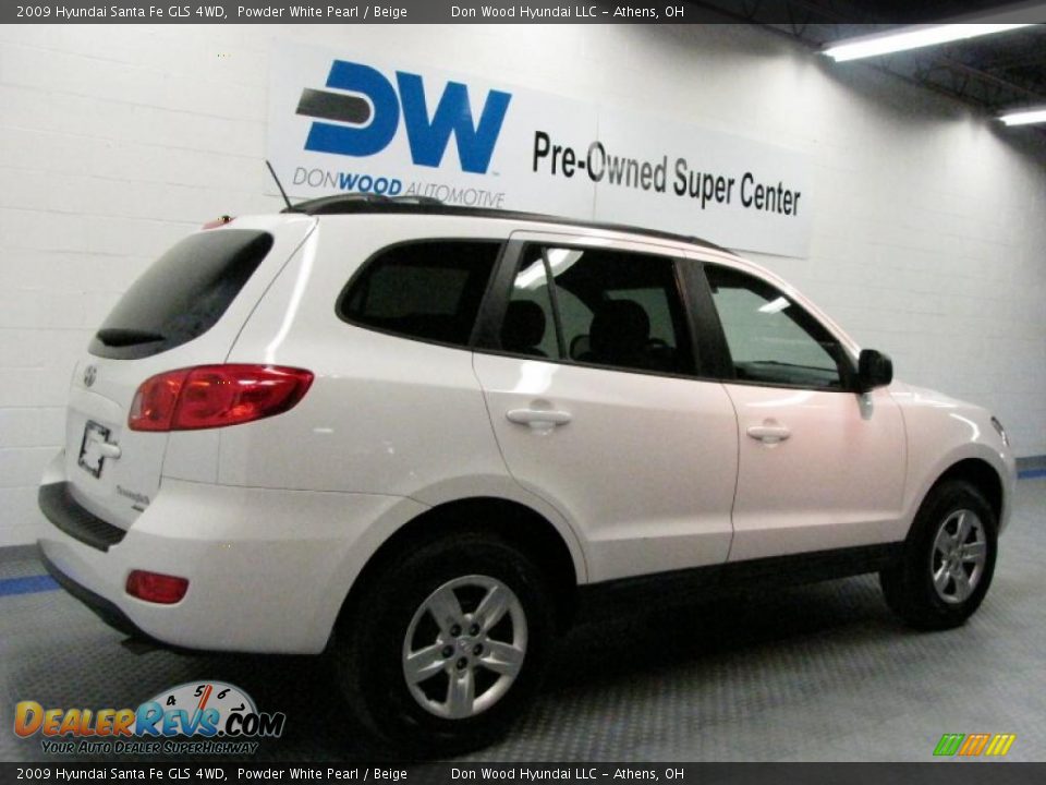 2009 Hyundai Santa Fe GLS 4WD Powder White Pearl / Beige Photo #4