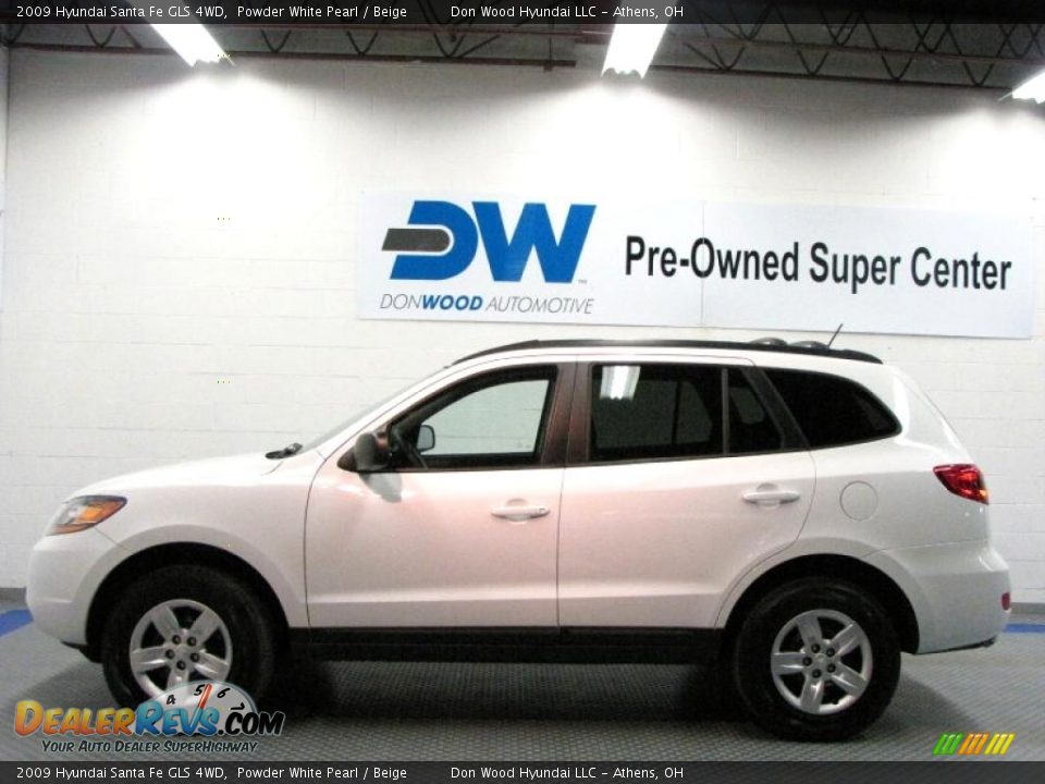2009 Hyundai Santa Fe GLS 4WD Powder White Pearl / Beige Photo #5