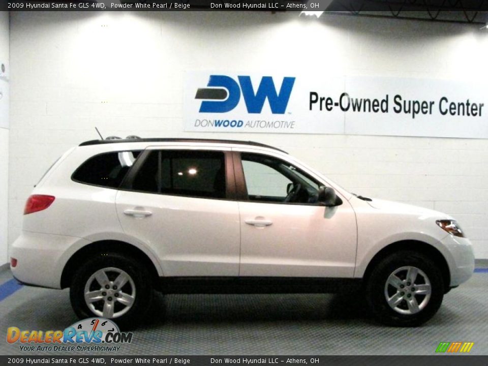 2009 Hyundai Santa Fe GLS 4WD Powder White Pearl / Beige Photo #6