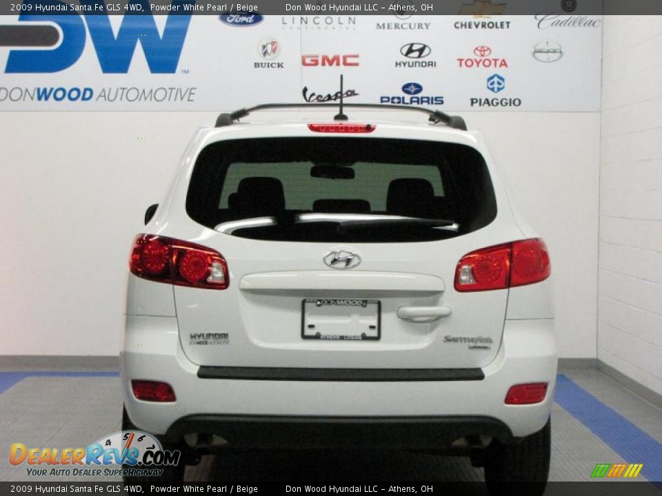 2009 Hyundai Santa Fe GLS 4WD Powder White Pearl / Beige Photo #8