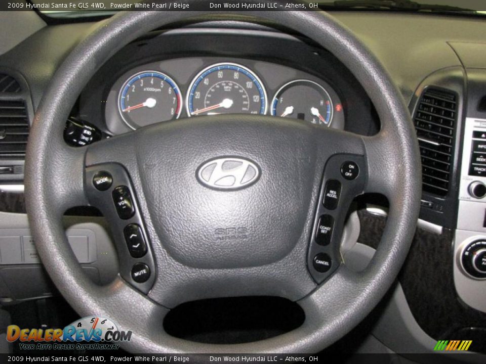 2009 Hyundai Santa Fe GLS 4WD Powder White Pearl / Beige Photo #16