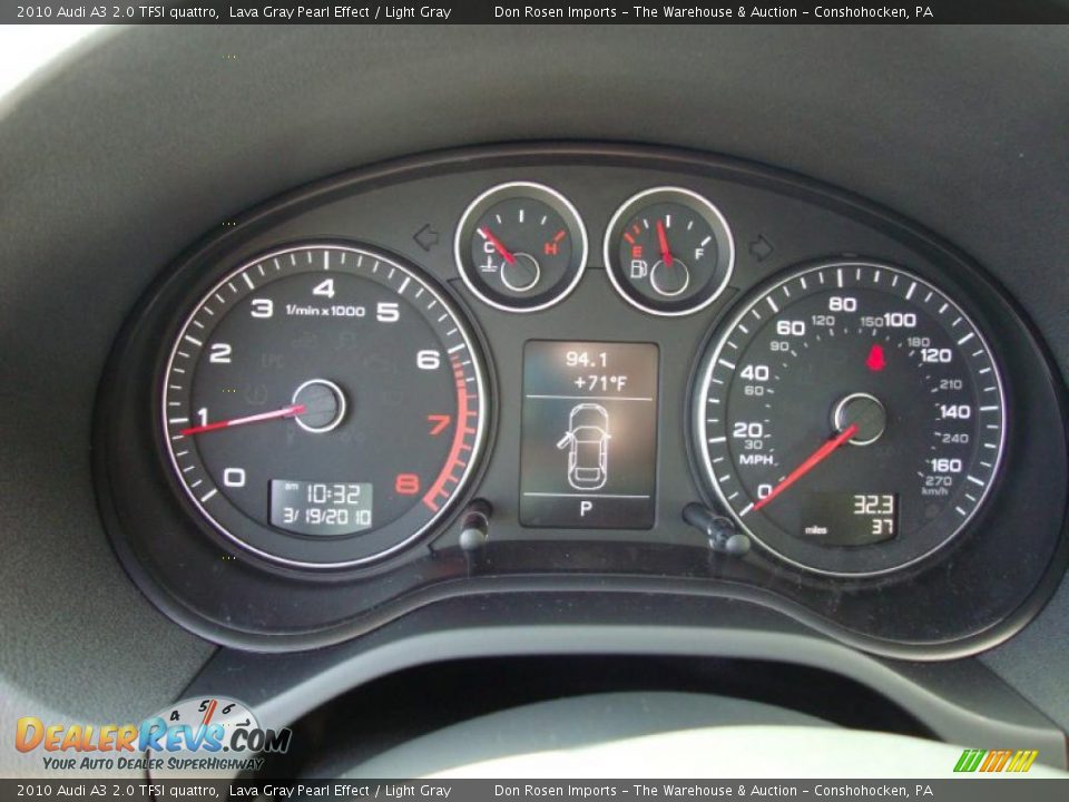 2010 Audi A3 2.0 TFSI quattro Lava Gray Pearl Effect / Light Gray Photo #33