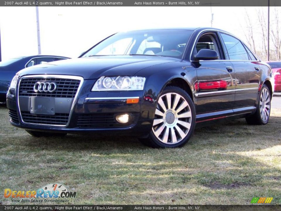 2007 Audi A8 L 4.2 quattro Night Blue Pearl Effect / Black/Amaretto Photo #1