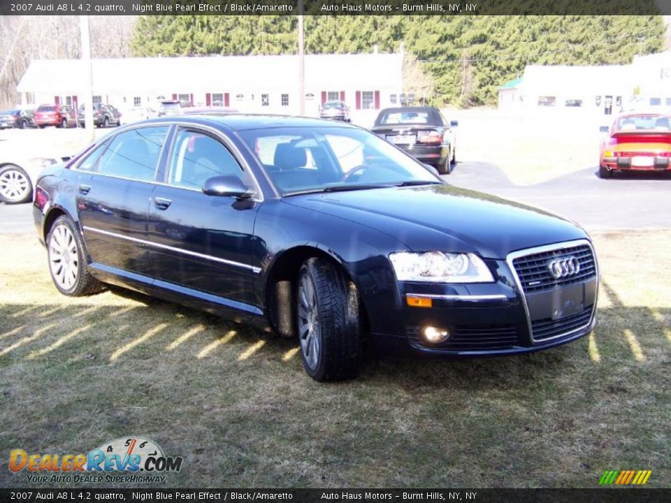 2007 Audi A8 L 4.2 quattro Night Blue Pearl Effect / Black/Amaretto Photo #3