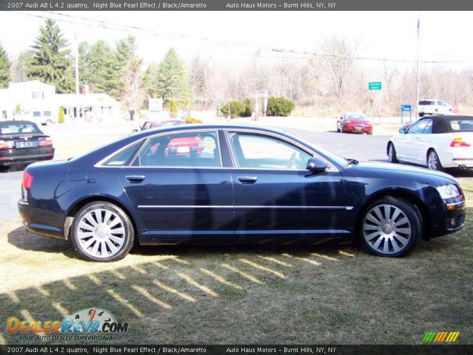 2007 Audi A8 L 4.2 quattro Night Blue Pearl Effect / Black/Amaretto Photo #4
