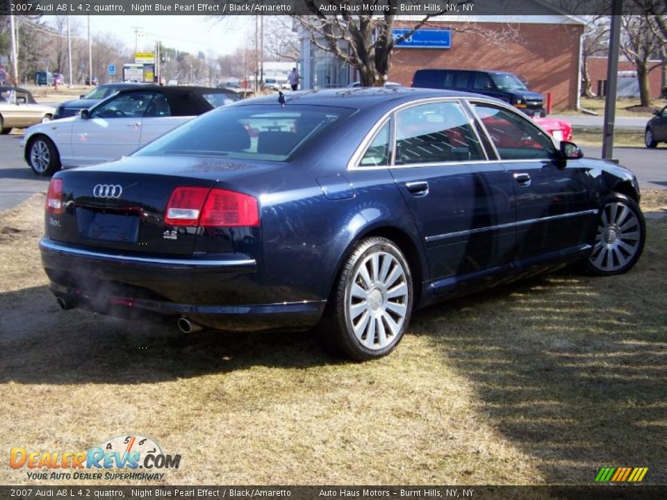 2007 Audi A8 L 4.2 quattro Night Blue Pearl Effect / Black/Amaretto Photo #5
