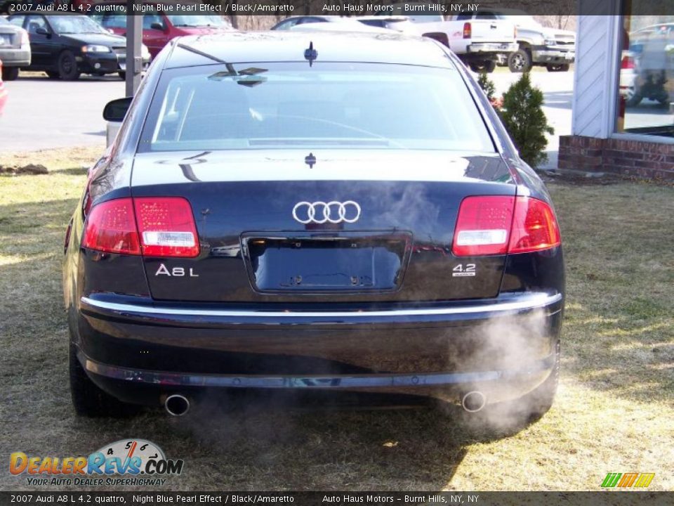2007 Audi A8 L 4.2 quattro Night Blue Pearl Effect / Black/Amaretto Photo #6