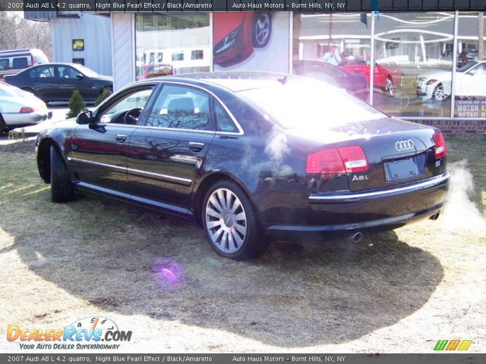 2007 Audi A8 L 4.2 quattro Night Blue Pearl Effect / Black/Amaretto Photo #7