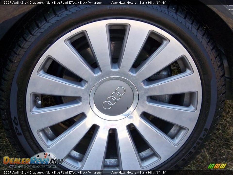 2007 Audi A8 L 4.2 quattro Night Blue Pearl Effect / Black/Amaretto Photo #9