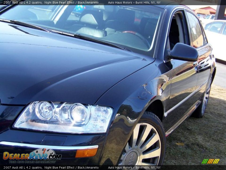 2007 Audi A8 L 4.2 quattro Night Blue Pearl Effect / Black/Amaretto Photo #11