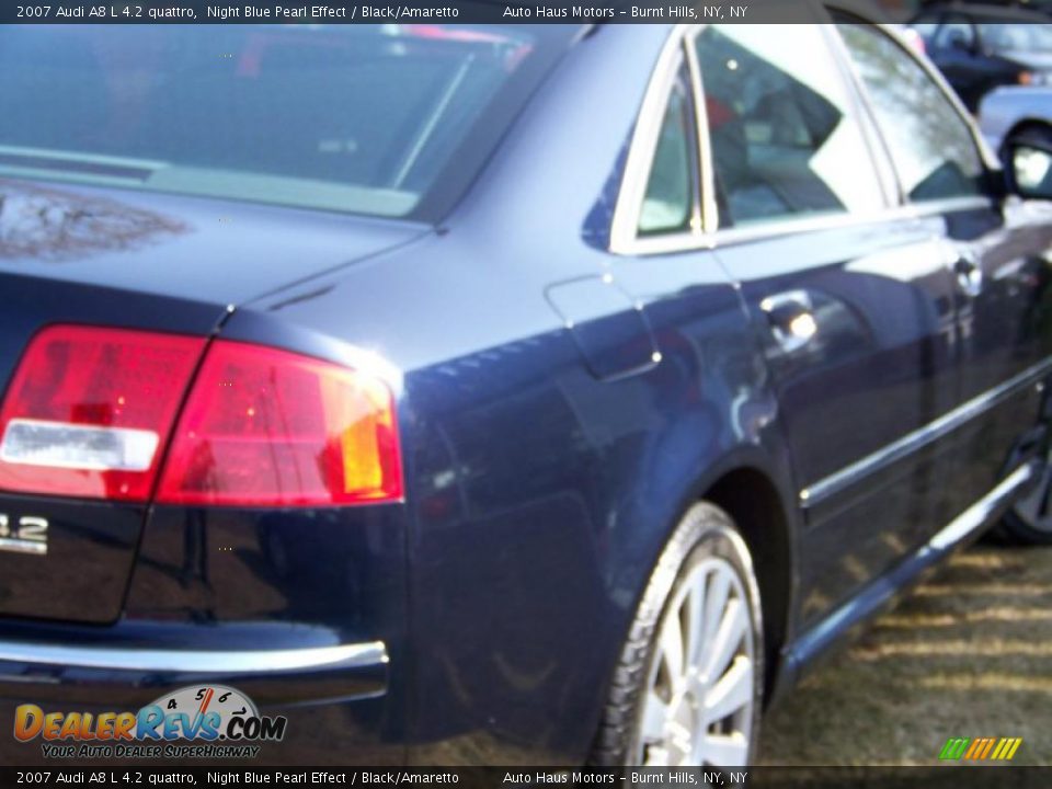 2007 Audi A8 L 4.2 quattro Night Blue Pearl Effect / Black/Amaretto Photo #14