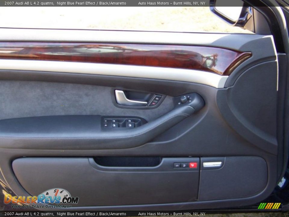 2007 Audi A8 L 4.2 quattro Night Blue Pearl Effect / Black/Amaretto Photo #18