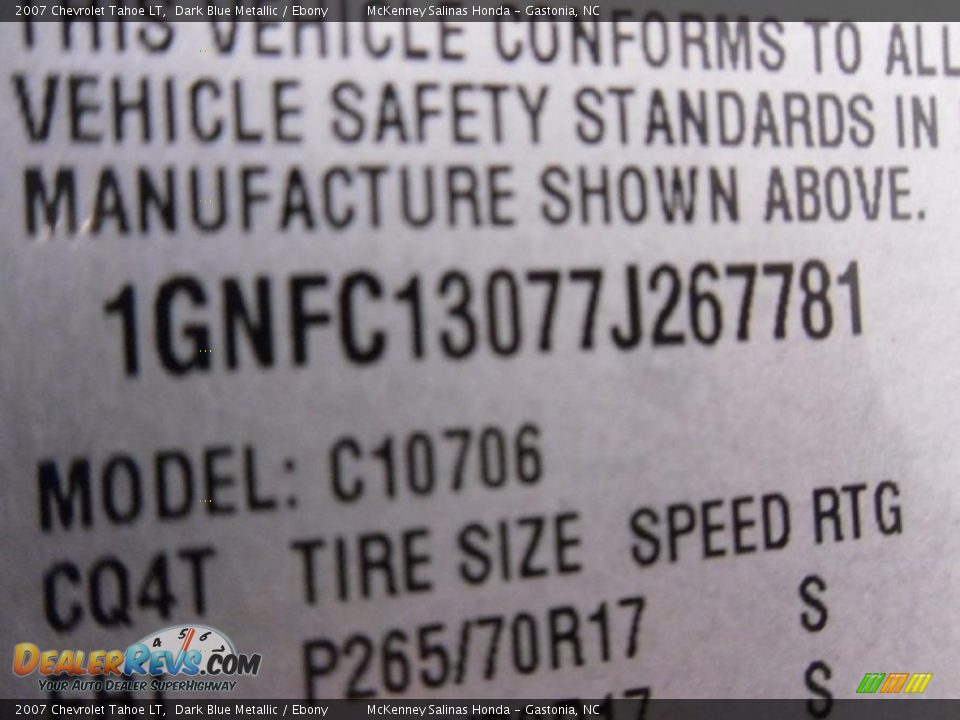2007 Chevrolet Tahoe LT Dark Blue Metallic / Ebony Photo #11