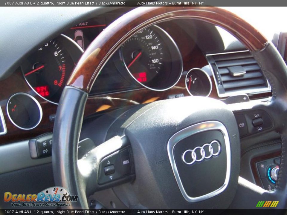 2007 Audi A8 L 4.2 quattro Night Blue Pearl Effect / Black/Amaretto Photo #21