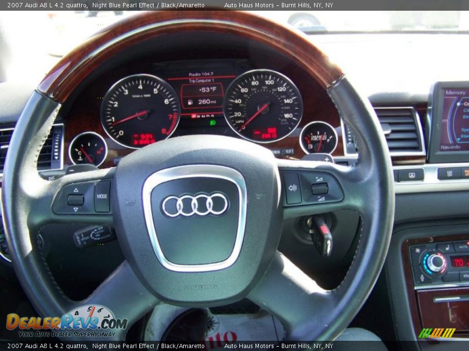 2007 Audi A8 L 4.2 quattro Night Blue Pearl Effect / Black/Amaretto Photo #25