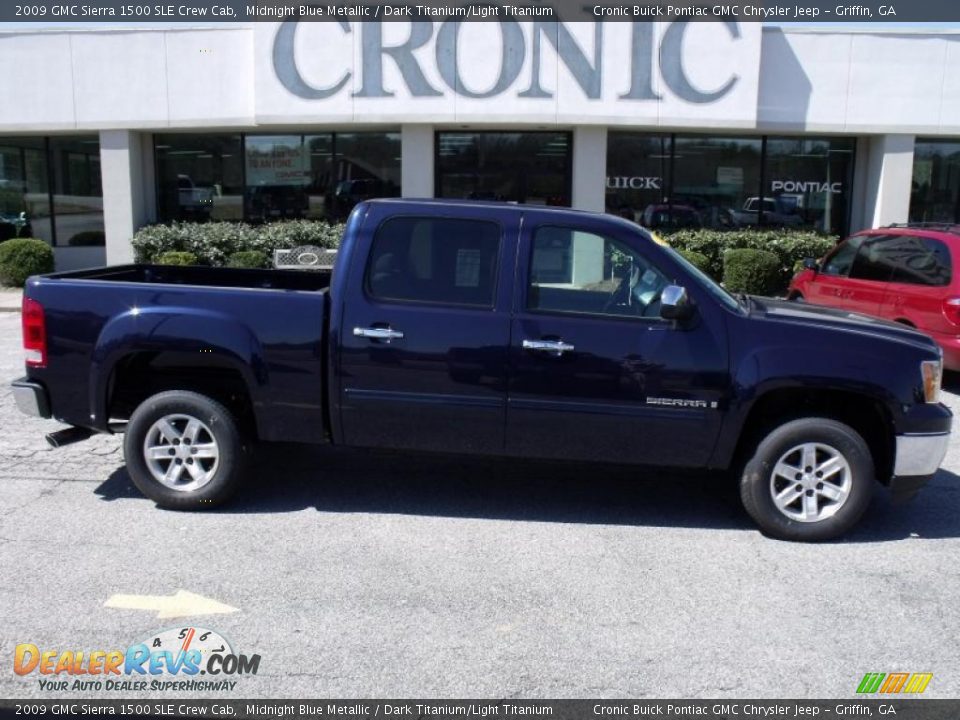 2009 GMC Sierra 1500 SLE Crew Cab Midnight Blue Metallic / Dark Titanium/Light Titanium Photo #1