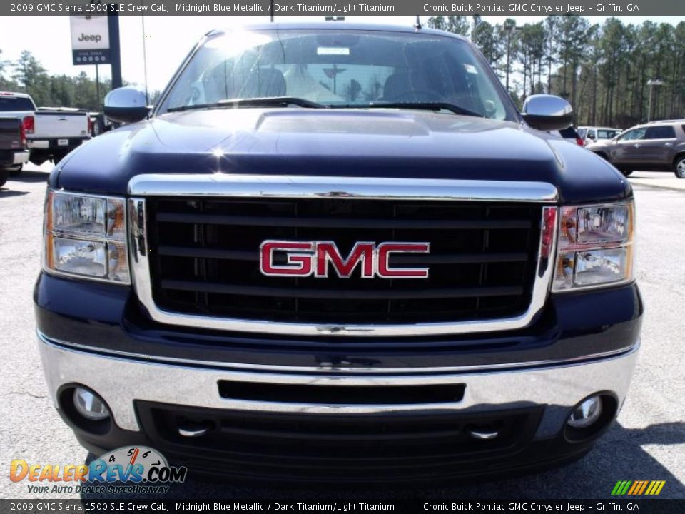 2009 GMC Sierra 1500 SLE Crew Cab Midnight Blue Metallic / Dark Titanium/Light Titanium Photo #3