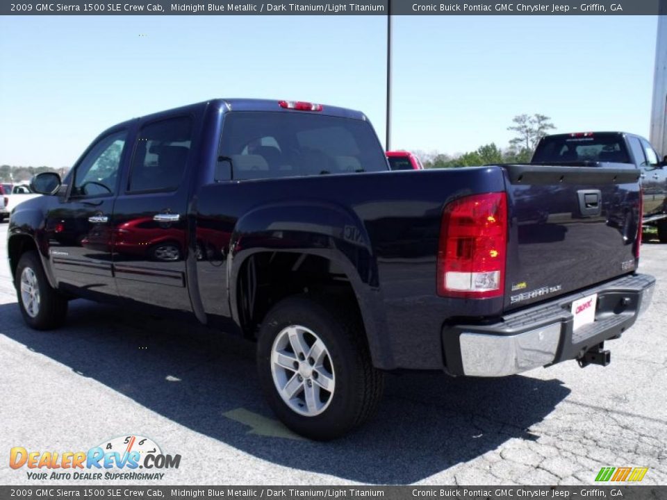 2009 GMC Sierra 1500 SLE Crew Cab Midnight Blue Metallic / Dark Titanium/Light Titanium Photo #6