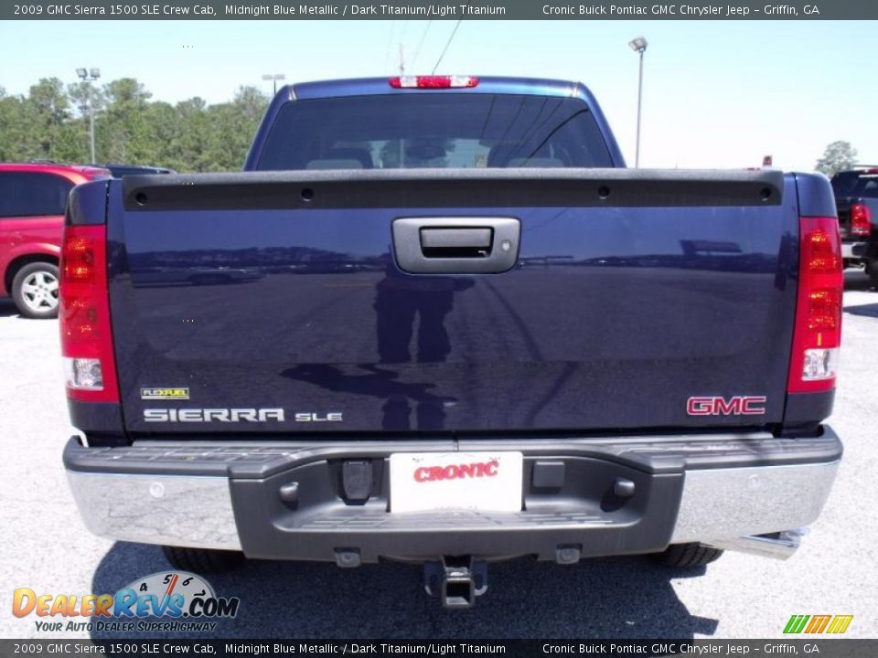 2009 GMC Sierra 1500 SLE Crew Cab Midnight Blue Metallic / Dark Titanium/Light Titanium Photo #7