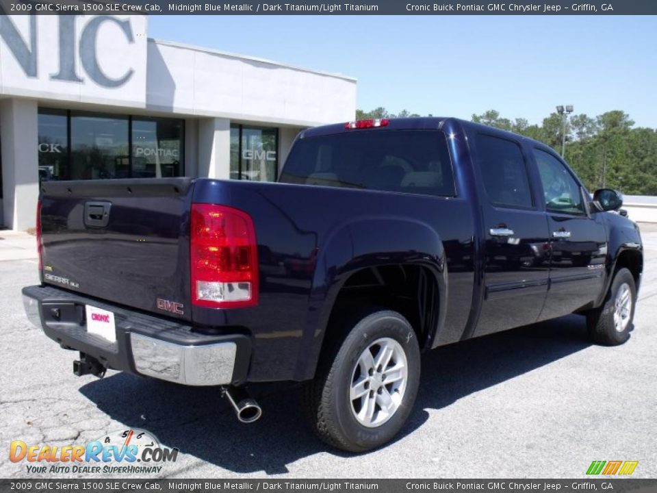2009 GMC Sierra 1500 SLE Crew Cab Midnight Blue Metallic / Dark Titanium/Light Titanium Photo #8
