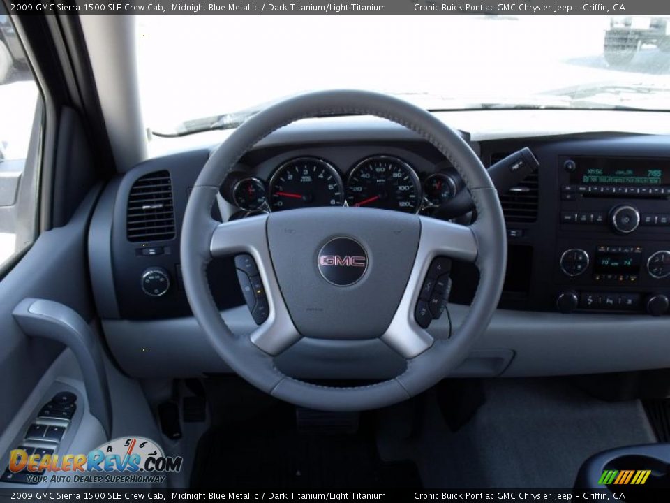 2009 GMC Sierra 1500 SLE Crew Cab Midnight Blue Metallic / Dark Titanium/Light Titanium Photo #18
