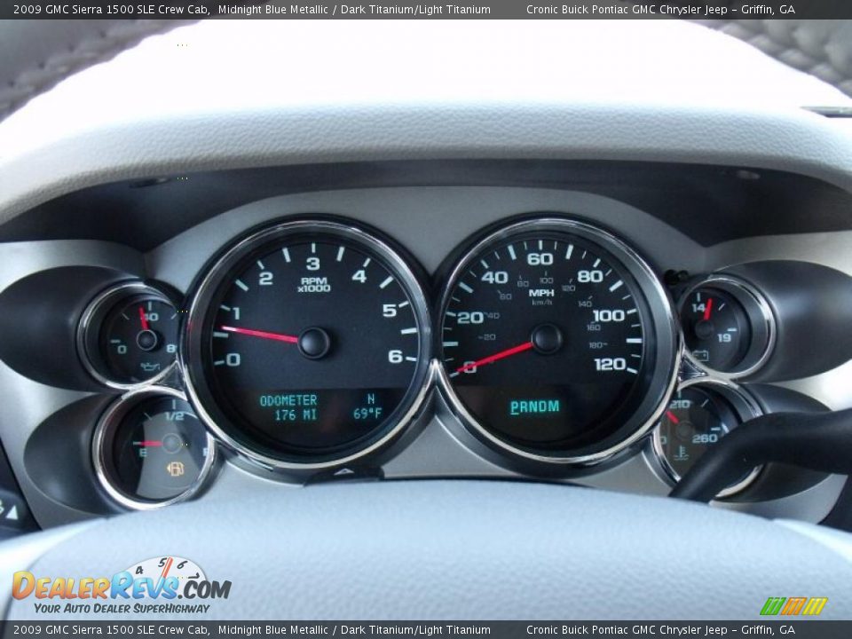 2009 GMC Sierra 1500 SLE Crew Cab Midnight Blue Metallic / Dark Titanium/Light Titanium Photo #19