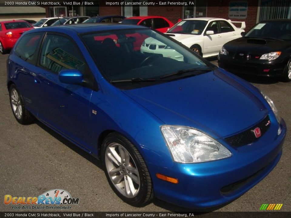 2003 Honda Civic Si Hatchback Vivid Blue / Black Photo #1