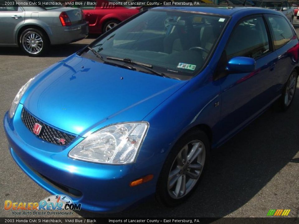 2003 Honda Civic Si Hatchback Vivid Blue / Black Photo #3
