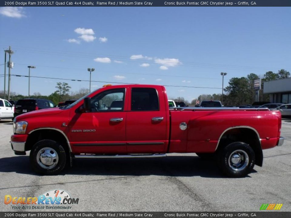 2006 Dodge Ram 3500 SLT Quad Cab 4x4 Dually Flame Red / Medium Slate Gray Photo #4