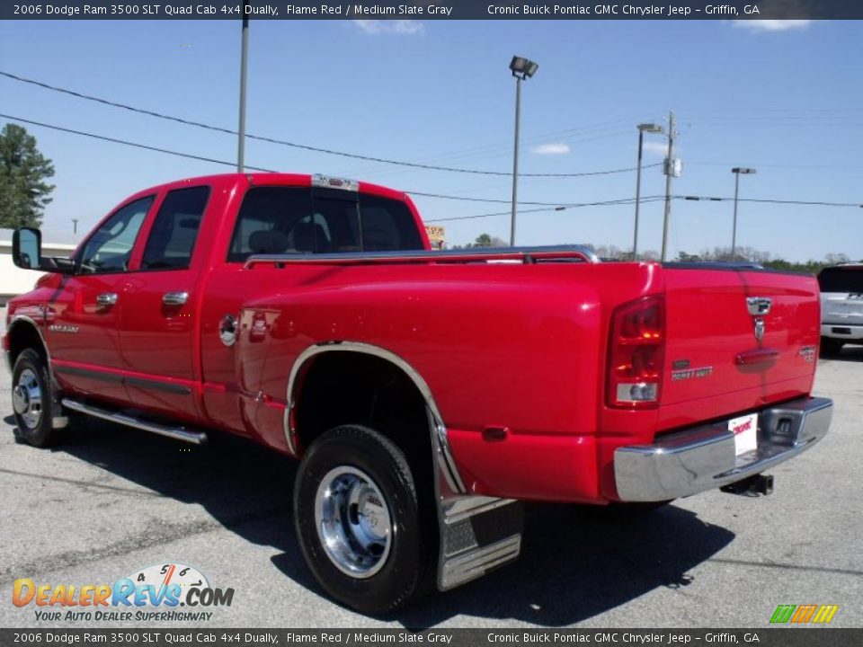 2006 Dodge Ram 3500 SLT Quad Cab 4x4 Dually Flame Red / Medium Slate Gray Photo #5