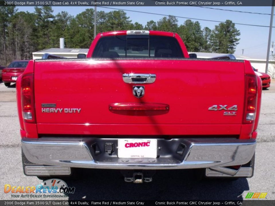 2006 Dodge Ram 3500 SLT Quad Cab 4x4 Dually Flame Red / Medium Slate Gray Photo #6