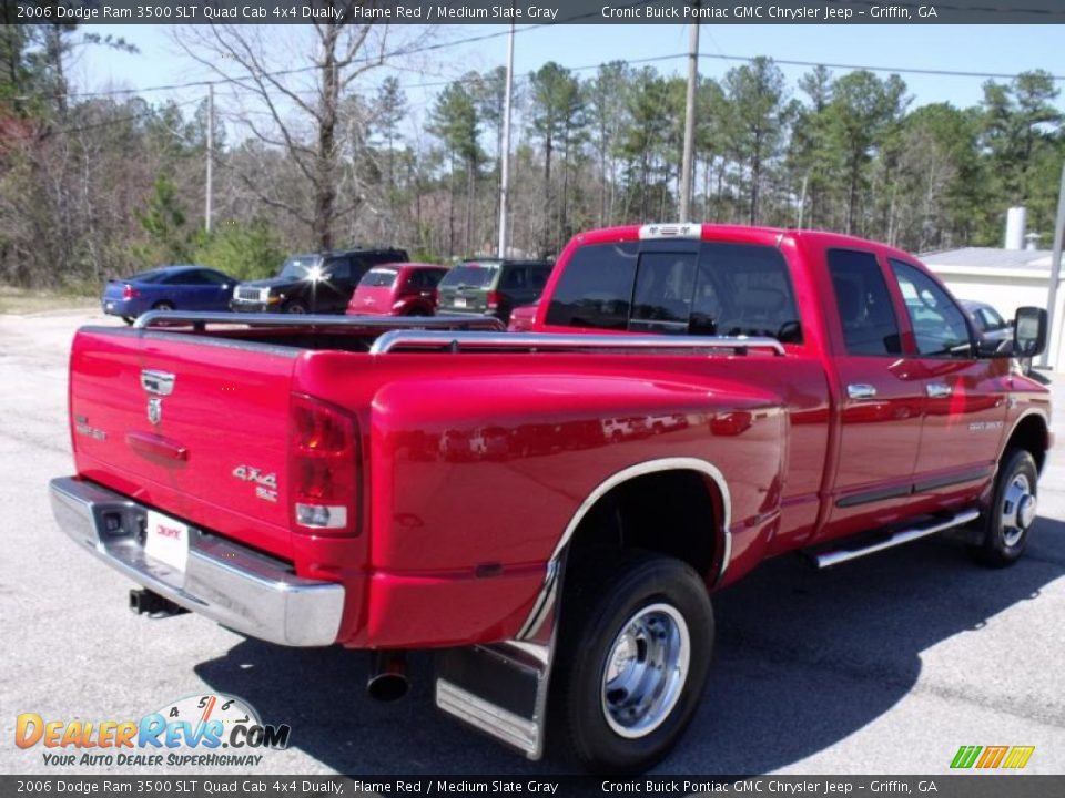 2006 Dodge Ram 3500 SLT Quad Cab 4x4 Dually Flame Red / Medium Slate Gray Photo #7
