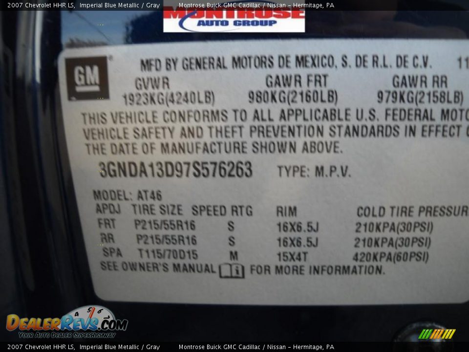 2007 Chevrolet HHR LS Imperial Blue Metallic / Gray Photo #11