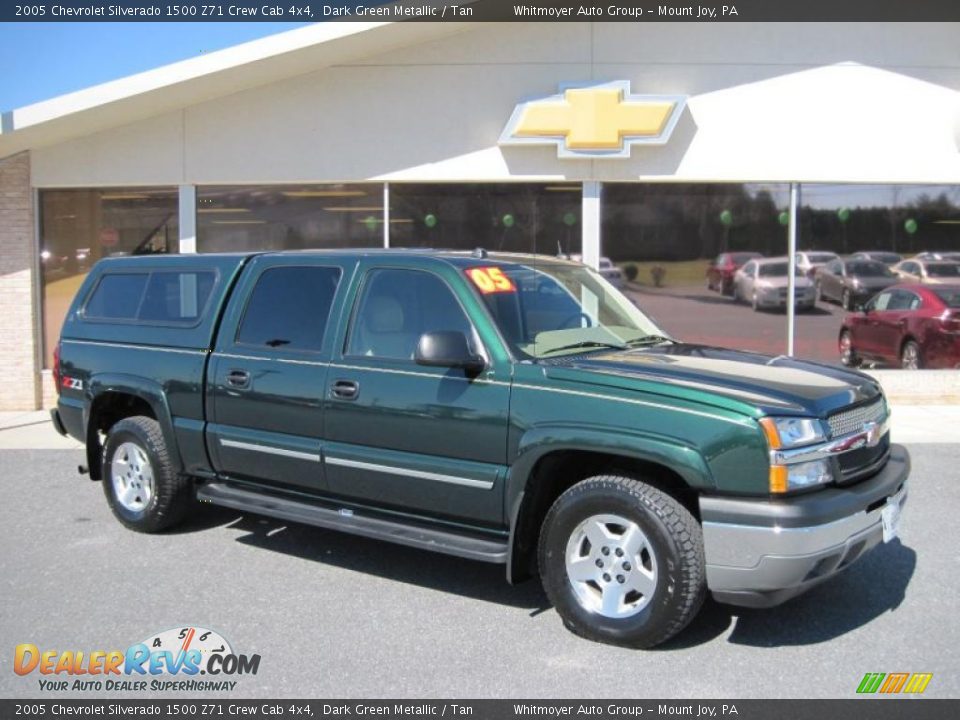 2005 Chevrolet Silverado 1500 Z71 Crew Cab 4x4 Dark Green Metallic / Tan Photo #1