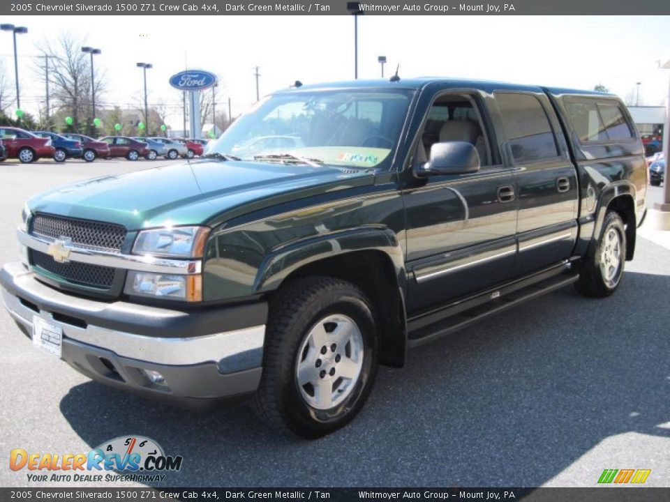 2005 Chevrolet Silverado 1500 Z71 Crew Cab 4x4 Dark Green Metallic / Tan Photo #3