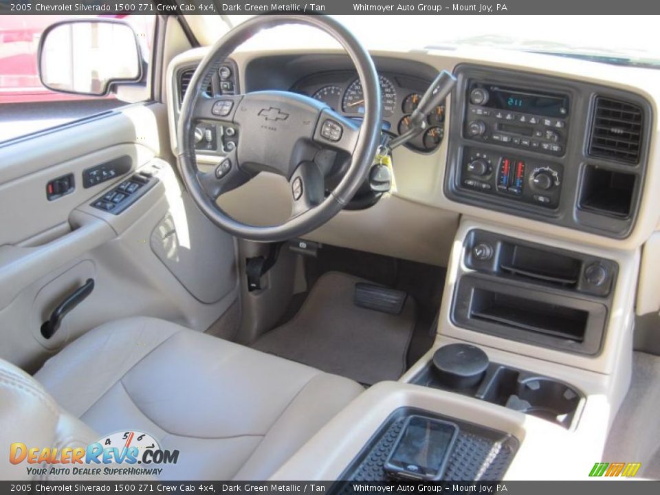 2005 Chevrolet Silverado 1500 Z71 Crew Cab 4x4 Dark Green Metallic / Tan Photo #7