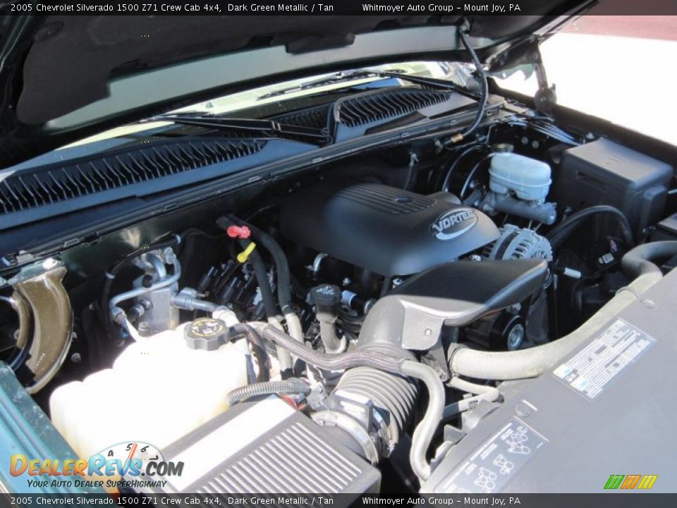 2005 Chevrolet Silverado 1500 Z71 Crew Cab 4x4 Dark Green Metallic / Tan Photo #9