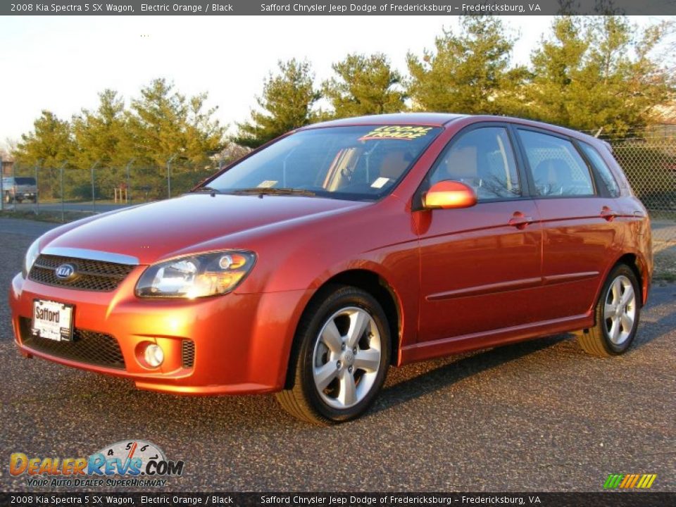 2008 Kia Spectra 5 SX Wagon Electric Orange / Black Photo #1