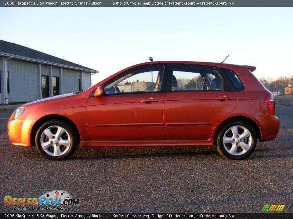 2008 Kia Spectra 5 SX Wagon Electric Orange / Black Photo #8