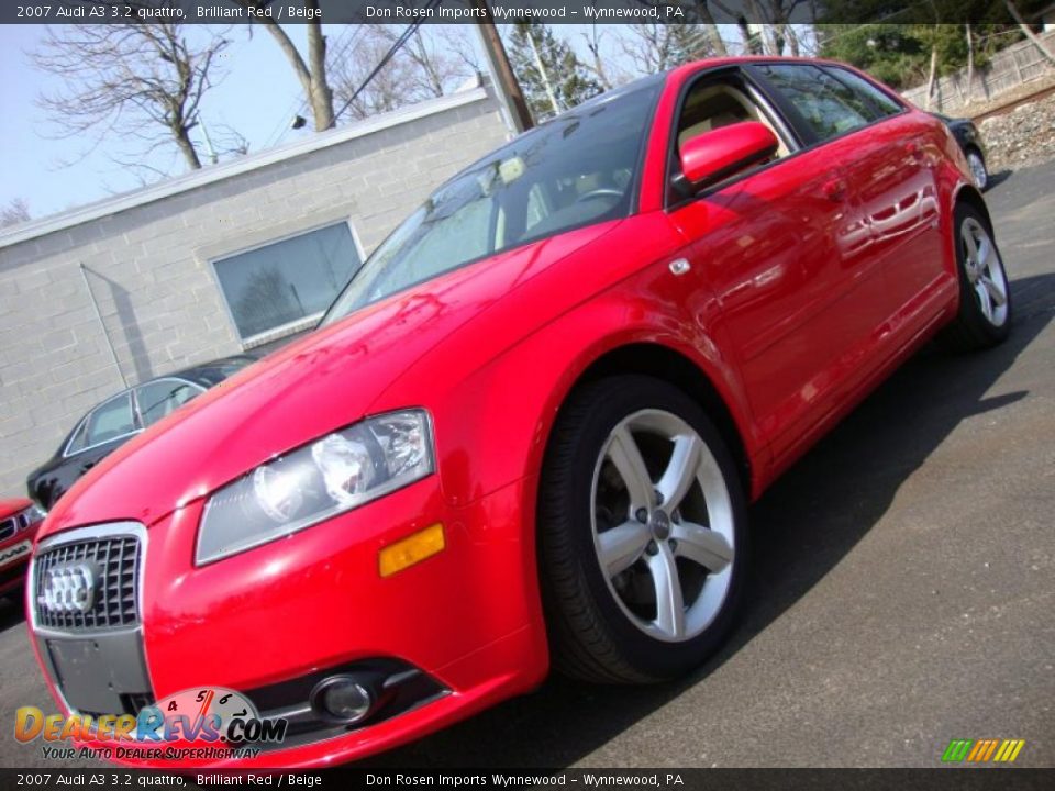 2007 Audi A3 3.2 quattro Brilliant Red / Beige Photo #1