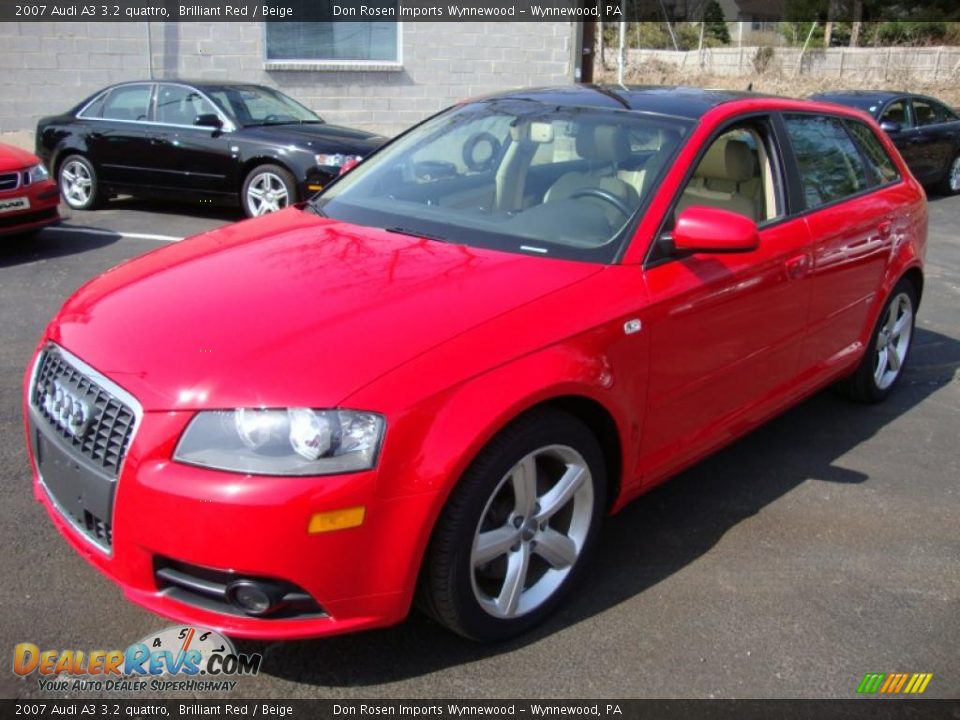 2007 Audi A3 3.2 quattro Brilliant Red / Beige Photo #2