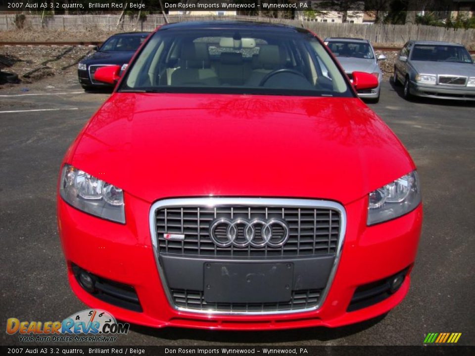 2007 Audi A3 3.2 quattro Brilliant Red / Beige Photo #3