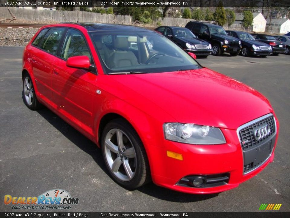 2007 Audi A3 3.2 quattro Brilliant Red / Beige Photo #4