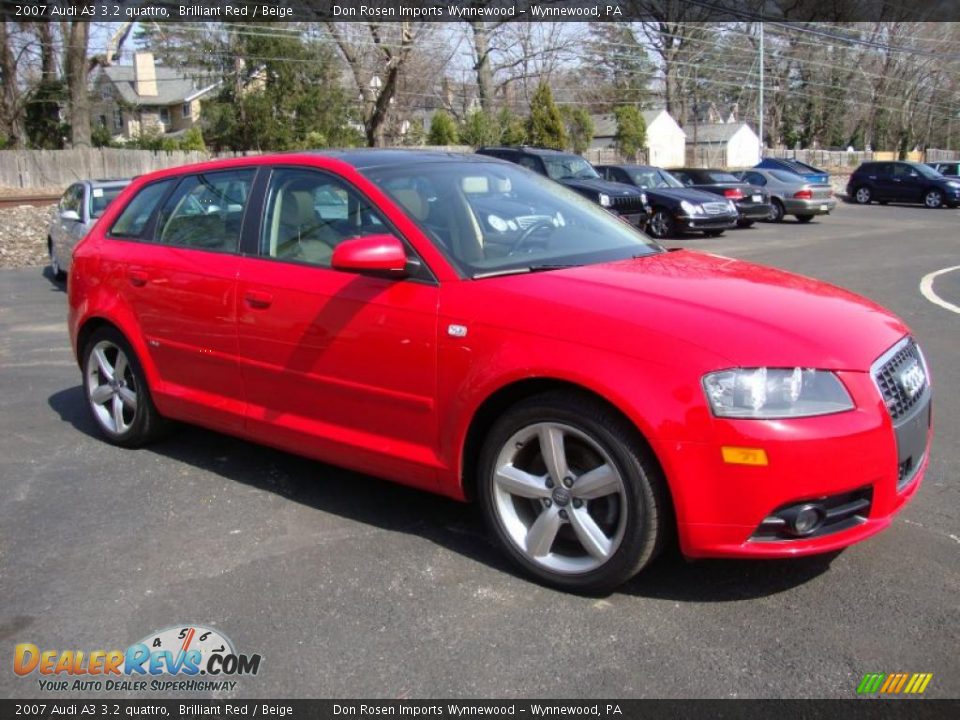 2007 Audi A3 3.2 quattro Brilliant Red / Beige Photo #5
