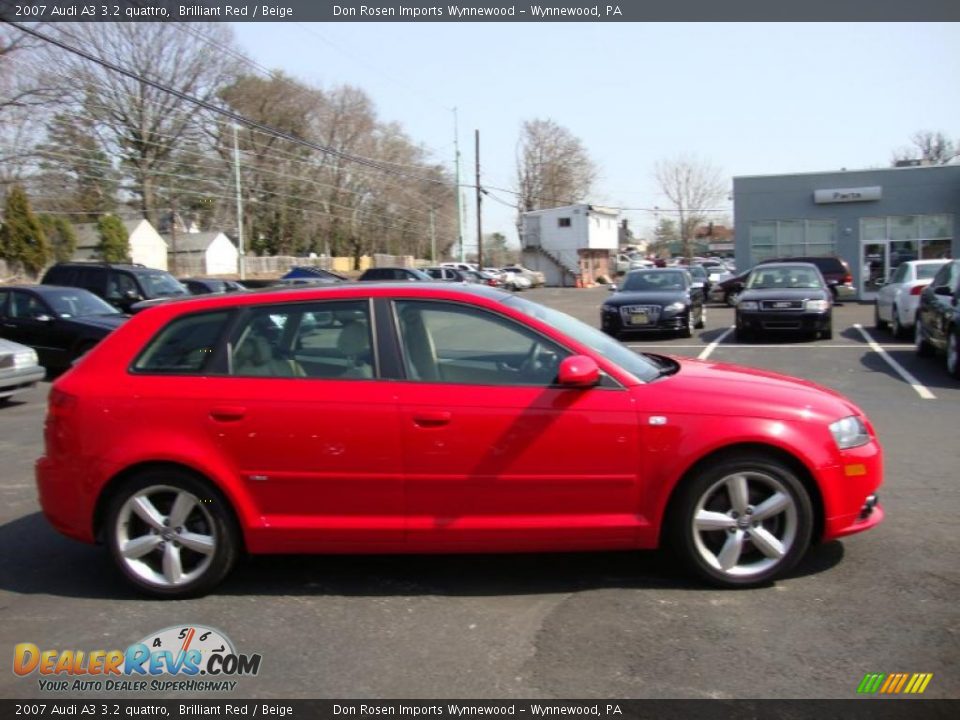 2007 Audi A3 3.2 quattro Brilliant Red / Beige Photo #6