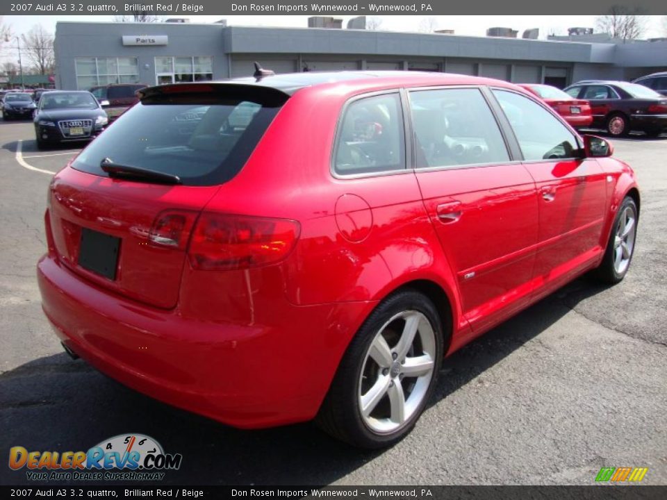 2007 Audi A3 3.2 quattro Brilliant Red / Beige Photo #7