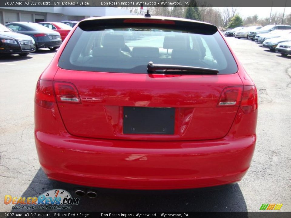 2007 Audi A3 3.2 quattro Brilliant Red / Beige Photo #8