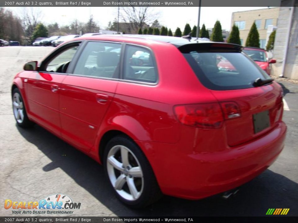 2007 Audi A3 3.2 quattro Brilliant Red / Beige Photo #9