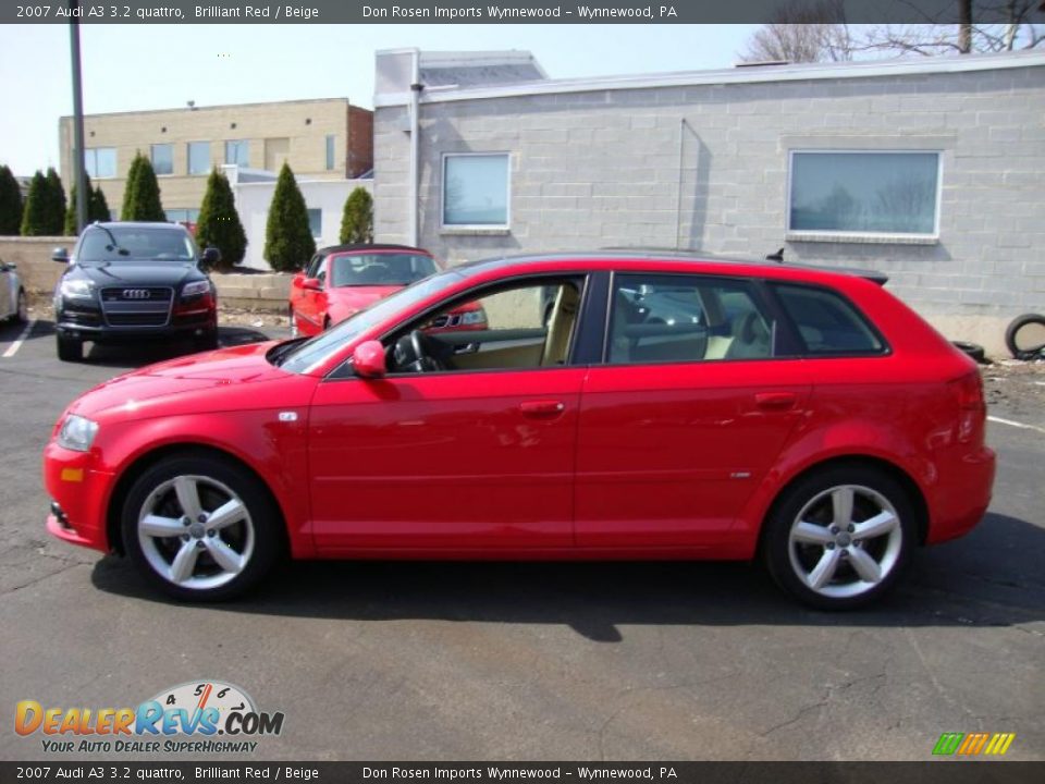 2007 Audi A3 3.2 quattro Brilliant Red / Beige Photo #10