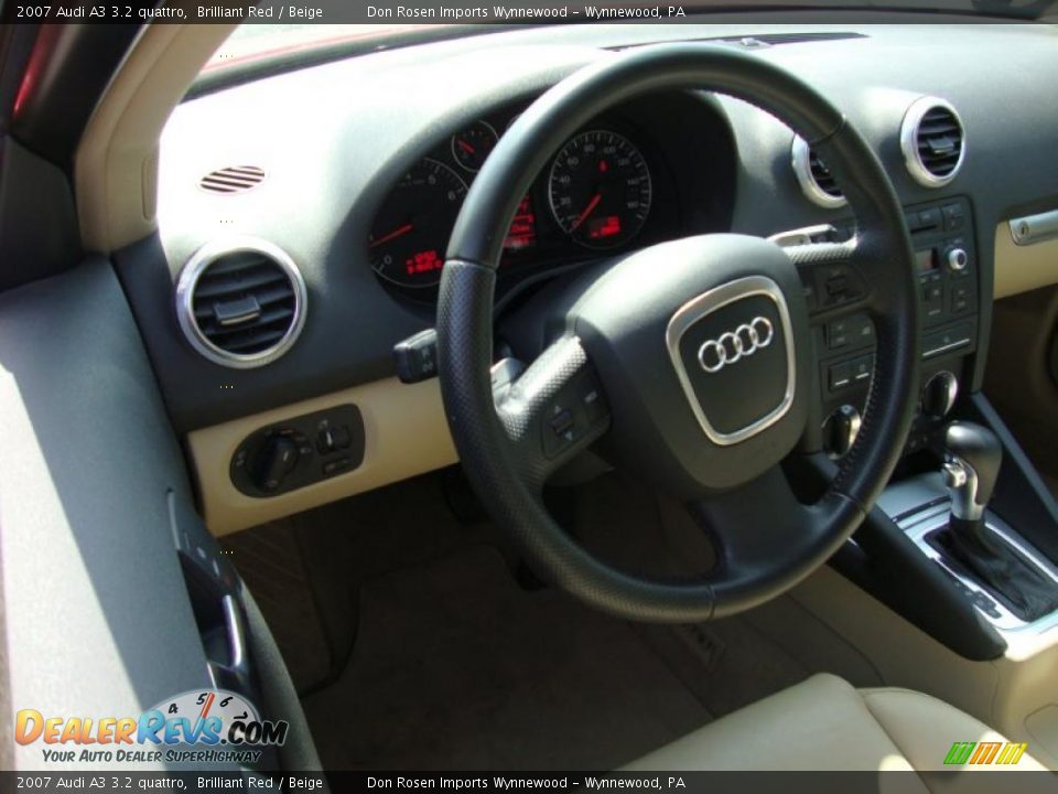 2007 Audi A3 3.2 quattro Brilliant Red / Beige Photo #11